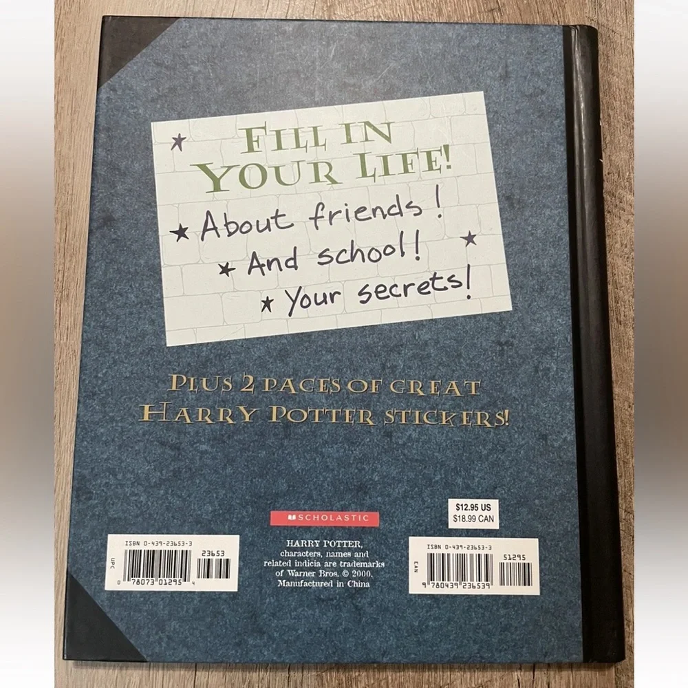 Harry Potter Hogwarts 2000 Y2K Collectors, hardcover spiral Journal